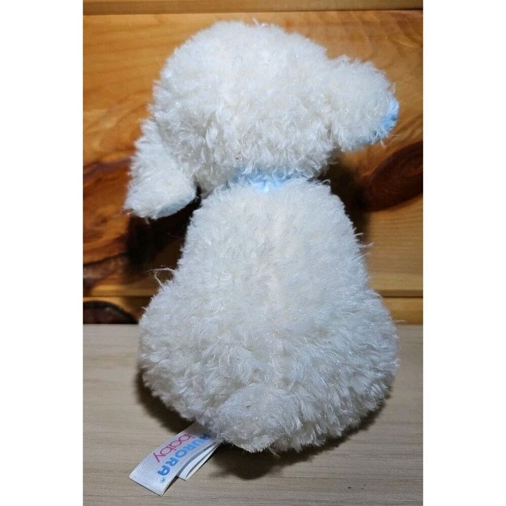 Aurora Baby White and Blue Lamb plush Stuffed Animal Toy 6” - Picture 3 of 10